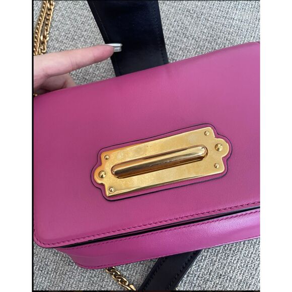 Prada City Calk Cahier Pink Black Leather Cross Body or Belt Bag + DUST BAG - Picture 7 of 14